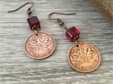 Birthday Gifts for Her Canada 50th Birthday Gift 1968 Canadian Coin Earrings Canada