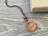 Birthday Gifts for Her Canada 50th Birthday Gift Canadian Coin Necklace 1968 One Cent