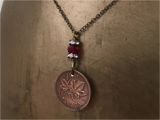 Birthday Gifts for Her Canada 50th Birthday Gift Canadian Coin Necklace 1968 One Cent