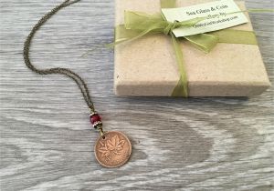 Birthday Gifts for Her Canada 50th Birthday Gift Canadian Coin Necklace 1968 One Cent
