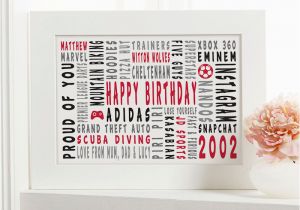Birthday Gifts for Him 16th 16th Birthday Personalised Word Art Gifts for Him