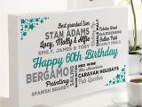 Birthday Gifts for Him 60 60th Birthday Gift Of Personalised Typographic Art