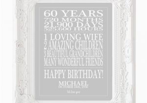 Birthday Gifts for Him 60 Years Old 60th Birthday Gift Print Personalized Birthday Sign 60 Years