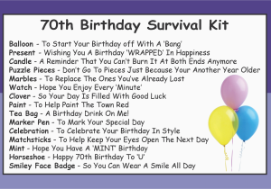 Birthday Gifts for Him 70 70th Birthday Survival Kit In A Can