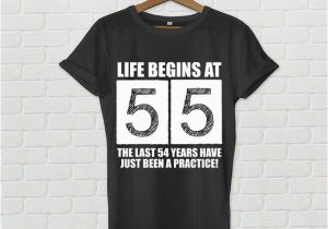 Birthday Gifts for Him Age 55 55th Birthday 55th Birthday Shirt Life Begins at by