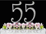Birthday Gifts for Him Age 55 New Large Rhinestone Number 55 Cake topper 55th Birthday