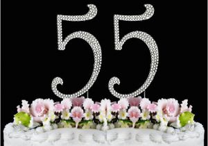 Birthday Gifts for Him Age 55 New Large Rhinestone Number 55 Cake topper 55th Birthday