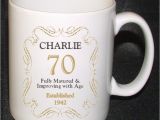 Birthday Gifts for Him Age 70 Personalised 70 70th Birthday Mug Gift Born In 1943