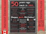 Birthday Gifts for Him Canada 50th Birthday for Him 50th Birthday for Her 1969 Canada