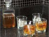 Birthday Gifts for Him Whiskey Lovers 5 Piece Set Monogram Glass Whiskey Decanter Groomsmen