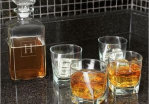 Birthday Gifts for Him Whiskey Lovers 5 Piece Set Monogram Glass Whiskey Decanter Groomsmen