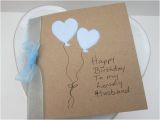 Birthday Gifts for Husband Etsy Handpainted Card Heart Balloons Husband Birthday Card