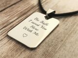 Birthday Gifts for Husband Jewelry Boyfriend Gift Be Safe Personalized Leather Necklace for