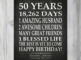 Birthday Gifts for Man Turning 50 50th Birthday Party Gift Personalized 50 Birthday Print
