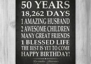 Birthday Gifts for Man Turning 50 50th Birthday Party Gift Personalized 50 Birthday Print