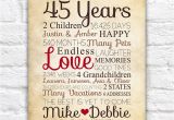 Birthday Gifts for Mens 45th Anniversary Gift for Parents 45 Year Anniversary 45th Year