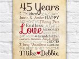 Birthday Gifts for Mens 45th Anniversary Gift for Parents 45 Year Anniversary 45th Year