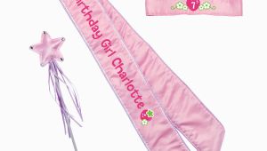 Birthday Girl Crown and Sash Strawberry Shortcake Birthday Girl Pink Sash and Crown Set