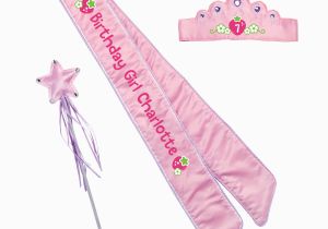 Birthday Girl Crown and Sash Strawberry Shortcake Birthday Girl Pink Sash and Crown Set