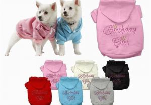 Birthday Girl Dog Clothes Dog Clothes Birthday Girl Rhinestone Hoodie Sweater Coat