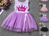 Birthday Girl Dresses for toddlers Crown toddler Baby Girl Striped Tulle Dress Princess
