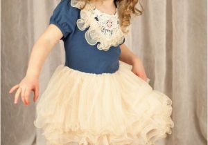 Birthday Girl Dresses for toddlers Navy Ivory toddler Girls Tutu Dress Vintage toddler Girls