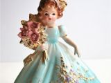 Birthday Girl Figurines Josef originals Porcelain Figurine Rare Brunette Birthday Girl