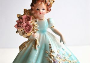 Birthday Girl Figurines Josef originals Porcelain Figurine Rare Brunette Birthday Girl