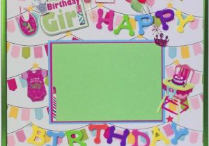 Birthday Girl Frames Birthday Girl First Birthday Memory Album Page with Green