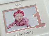 Birthday Girl Frames Personalised Baby Girl 1st Birthday Photo Frame White
