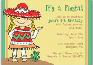 Birthday Girl In Spanish Fiesta Girl Invitations for Kids Birthday Party by Milelj