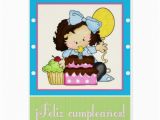 Birthday Girl In Spanish Little Girl Cake Spanish Happy Birthday Card 1 Zazzle