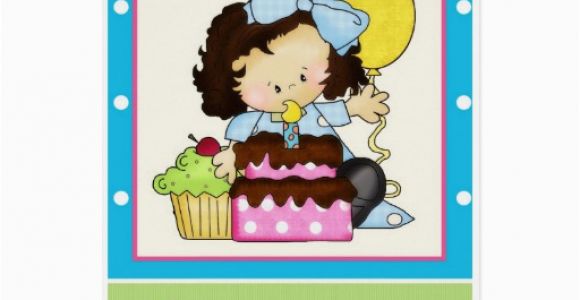 Birthday Girl In Spanish Little Girl Cake Spanish Happy Birthday Card 1 Zazzle