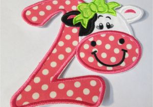 Birthday Girl Iron On Applique Girl Cow Birthday Set Iron On or Sew On Applique Price Etsy