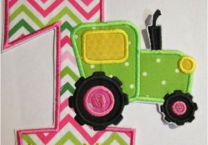 Birthday Girl Iron On Applique Girl or Boy Tractor Birthday Iron On Applique