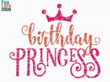 Birthday Girl Logo Birthday Princess with Crown Svg southern Swirl Fancy