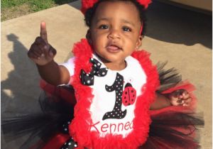 Birthday Girl Outfits Adults Black White Dot Red Ladybug First Birthday Tutu Outfit