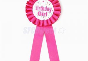 Birthday Girl Pins Fuchsia Birthday Girl Award Ribbon Rosette Badge Pin