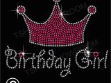 Birthday Girl Rhinestone Tiara Birthday Girl and Tiara Crown Rhinestone Hotfix Transfer Iron