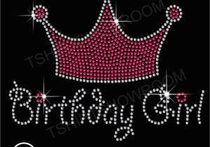 Birthday Girl Rhinestone Tiara Birthday Girl and Tiara Crown Rhinestone Hotfix Transfer Iron