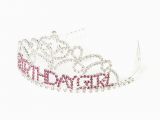 Birthday Girl Rhinestone Tiara Birthday Girl Tiara with Clear Pink Rhinestones Icing Us