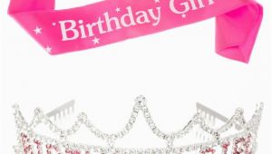 Birthday Girl Sash and Tiara Birthday Girl Tiara and Sash Bundle Rhinestone Silver Pink