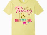 Birthday Girl Shirt 18 Girly Cute February 18th Birthday Girl Women Party Shirt