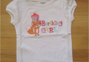 Birthday Girl Shirt 3t toddler Girl Gymboree Fox Cupcake Birthday Girl White