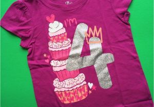 Birthday Girl Shirt 5t New 4th Birthday 4 Years Baby Girls Cupcake Princess