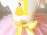 Birthday Girl Shirt and Tutu Beauty and the Beast Belle Baby Girl 1st First Birthday