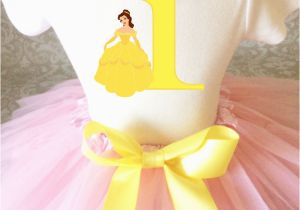 Birthday Girl Shirt and Tutu Beauty and the Beast Belle Baby Girl 1st First Birthday