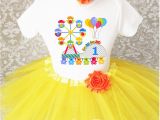 Birthday Girl Shirt and Tutu Carnival Rides Cute Adorable Baby Girl 1st First Birthday