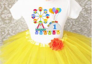 Birthday Girl Shirt and Tutu Carnival Rides Cute Adorable Baby Girl 1st First Birthday