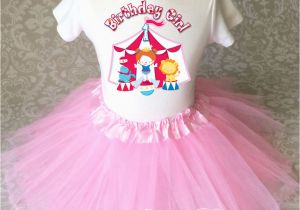 Birthday Girl Shirt and Tutu Pink Circus Clown Big top Baby Girl 1st First Birthday